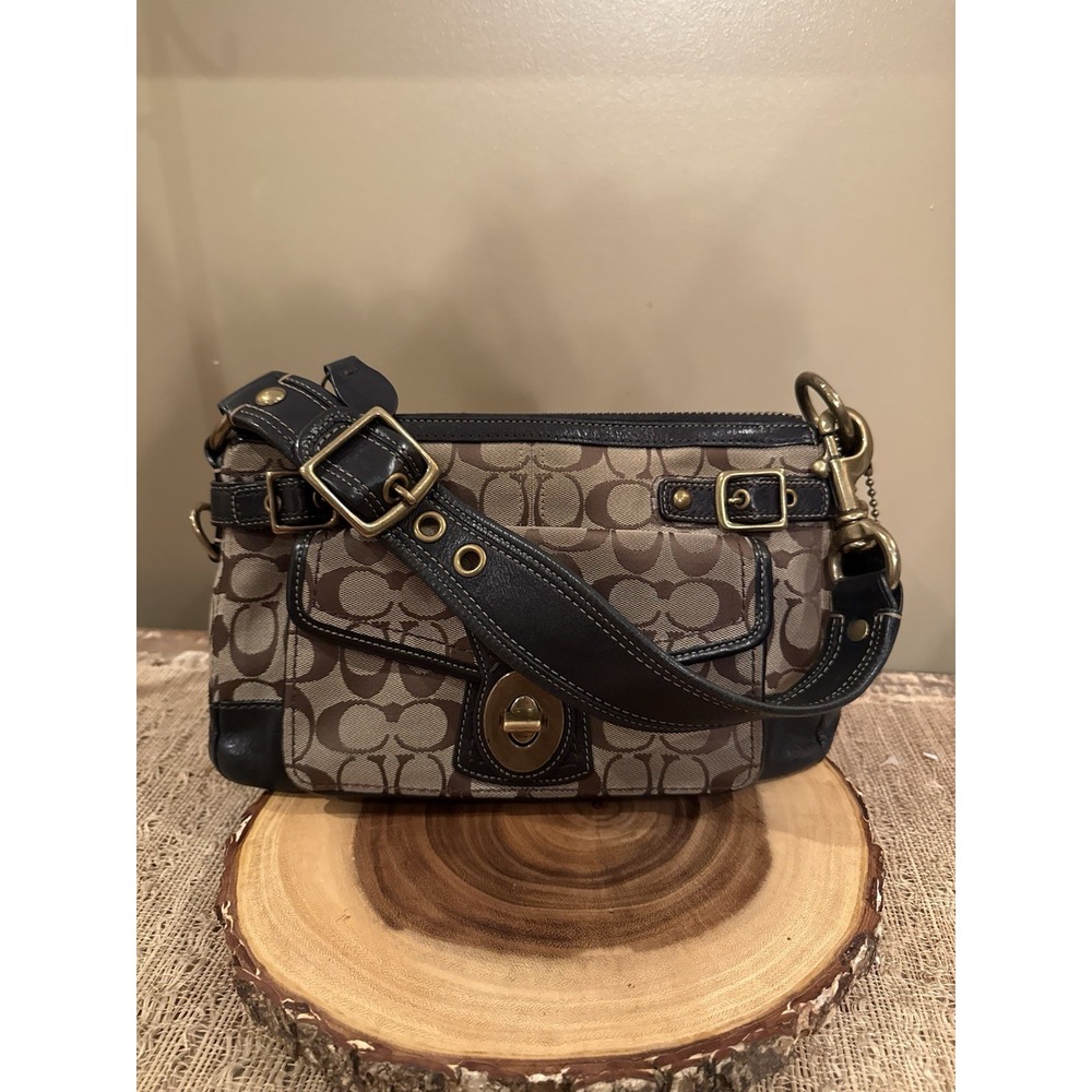 Vintage Coach Legacy 65th Anniversary Turnlock Signature Bag Legacy Lining Rare